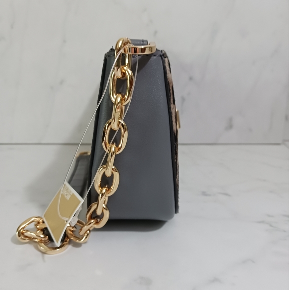 Michael Kors Carmen Small Pouchette Heather Gray with Haircalf - Picture 5 of 8